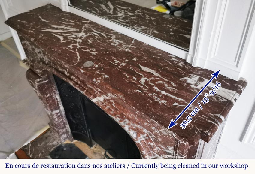 Cheminée de style Régence en marbre Rouge du nord Cheminée de style Régence en marbre Rouge du nord-9