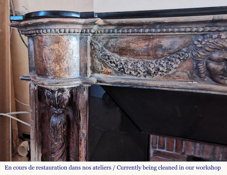 Rare cheminée en terre cuite de style Louis XVI à colonnes torses, début du XIXe siècle Rare cheminée en terre cuite de style Louis XVI à colonnes torses, début du XIXe siècle-7