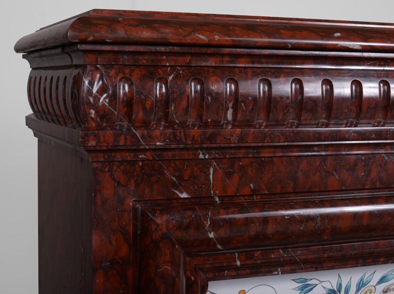 Cheminée de style Napoléon III en marbre Griotte Cheminée de style Napoléon III en marbre Griotte-4