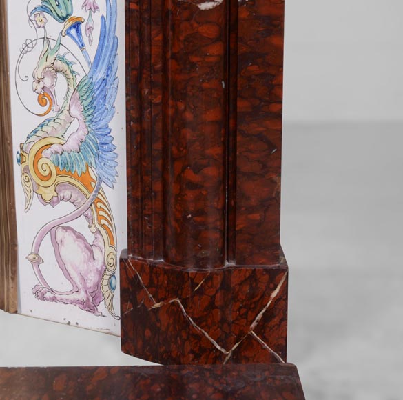 Cheminée de style Napoléon III en marbre Griotte Cheminée de style Napoléon III en marbre Griotte-8