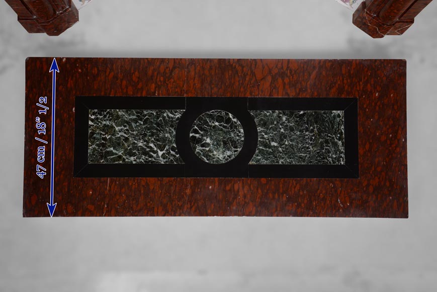 Cheminée de style Napoléon III en marbre Griotte Cheminée de style Napoléon III en marbre Griotte-11