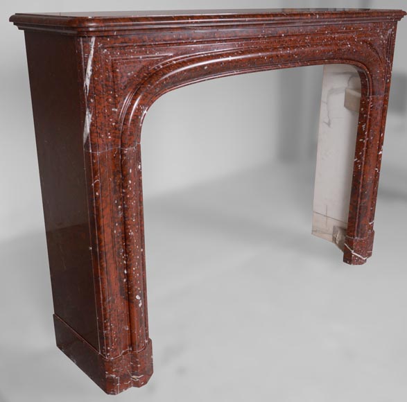 Cheminée de style Louis XIV modèle Boudin en marbre Rouge Griotte Cheminée de style Louis XIV modèle Boudin en marbre Rouge Griotte-2