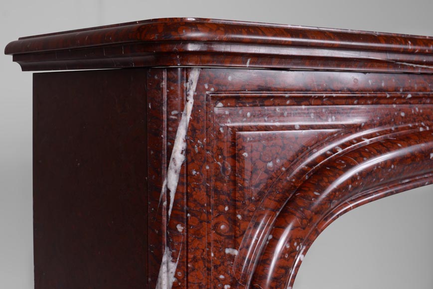 Cheminée de style Louis XIV modèle Boudin en marbre Rouge Griotte Cheminée de style Louis XIV modèle Boudin en marbre Rouge Griotte-3