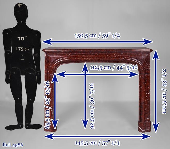 Cheminée de style Louis XIV modèle Boudin en marbre Rouge Griotte Cheminée de style Louis XIV modèle Boudin en marbre Rouge Griotte-9