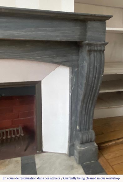 Cheminée de style Louis-Philippe en marbre Bleu Turquin Cheminée de style Louis-Philippe en marbre Bleu Turquin-5
