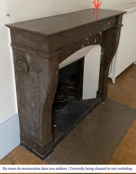 Cheminée Louis-Philippe en marbre Champlain noir Cheminée Louis-Philippe en marbre Champlain noir-2