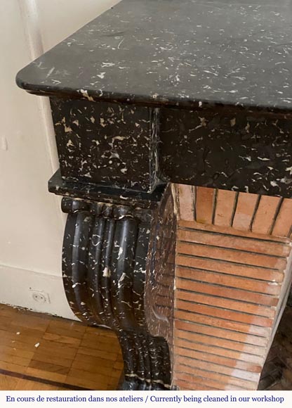 Cheminée de style Louis Philippe en marbre Gris Saint-Anne Cheminée de style Louis Philippe en marbre Gris Saint-Anne-5