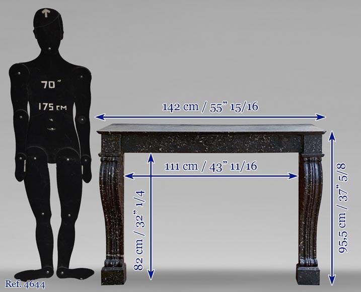 Cheminée de style Louis Philippe en marbre Gris Saint-Anne Cheminée de style Louis Philippe en marbre Gris Saint-Anne-6