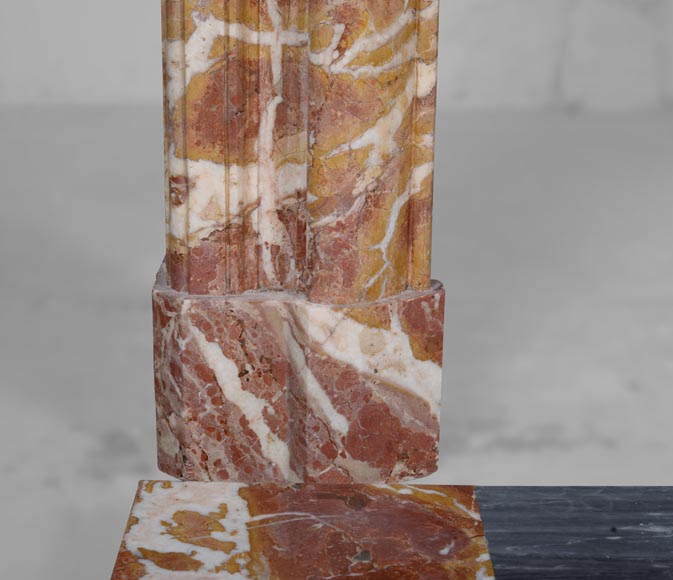 Cheminée de style Louis XIV en marbre jaspé rouge Cheminée de style Louis XIV en marbre jaspé rouge-4