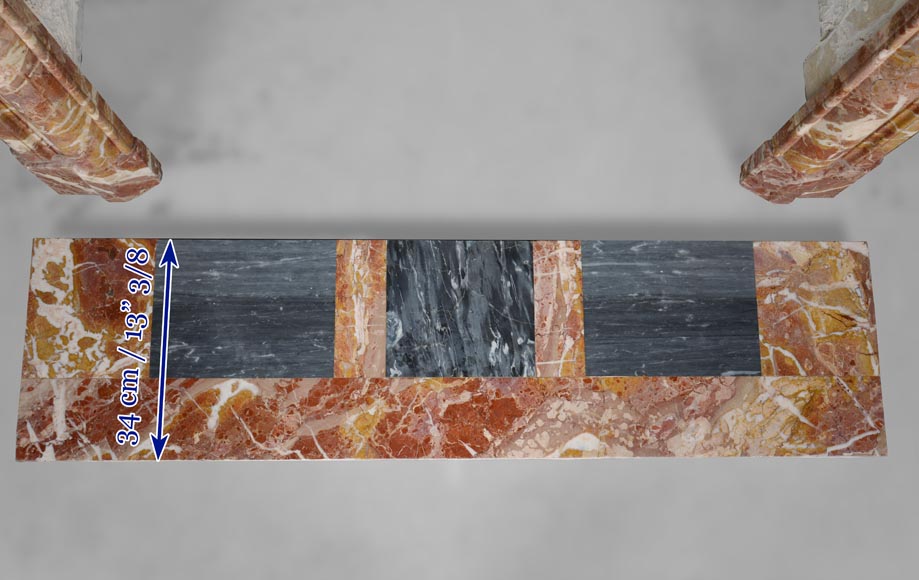 Cheminée de style Louis XIV en marbre jaspé rouge Cheminée de style Louis XIV en marbre jaspé rouge-8