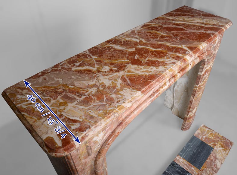 Cheminée de style Louis XIV en marbre jaspé rouge Cheminée de style Louis XIV en marbre jaspé rouge-9