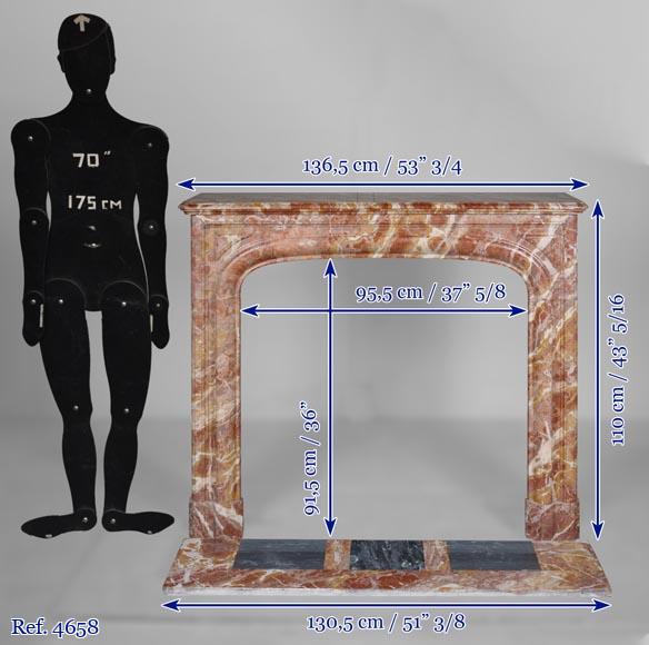 Cheminée de style Louis XIV en marbre jaspé rouge Cheminée de style Louis XIV en marbre jaspé rouge-10
