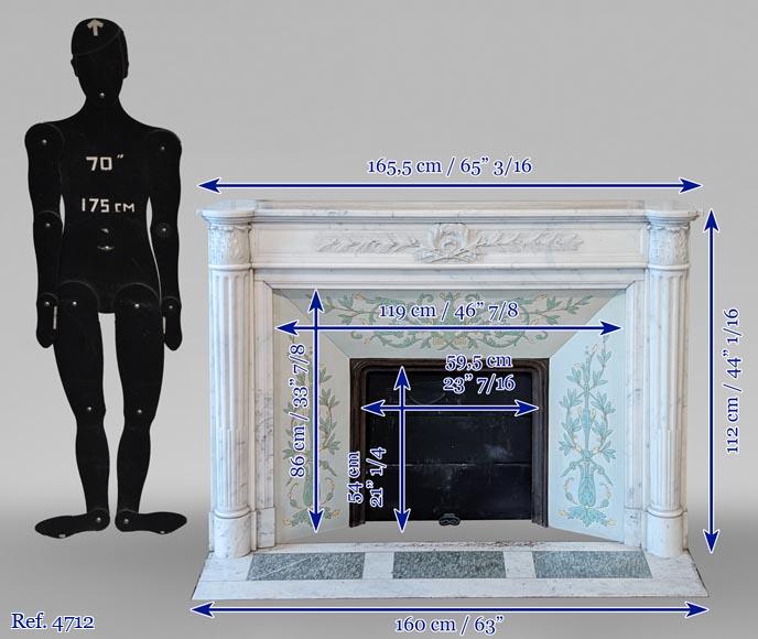 Cheminée de style Louis XVI à demie colonne et couronne de laurier Cheminée de style Louis XVI à demie colonne et couronne de laurier-14