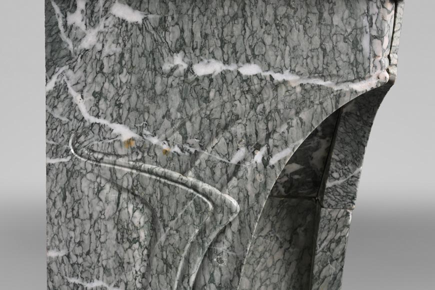 Tony SELMERSHEIM, Cheminée Art Nouveau de 1910 en marbre Campan vert Tony SELMERSHEIM, Cheminée Art Nouveau de 1910 en marbre Campan vert-8