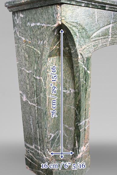 Tony SELMERSHEIM, Cheminée Art Nouveau de 1910 en marbre Campan vert Tony SELMERSHEIM, Cheminée Art Nouveau de 1910 en marbre Campan vert-15