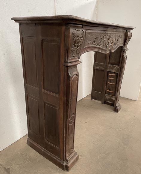 Cheminée en chêne d'époque Louis XV Cheminée en chêne d'époque Louis XV-4