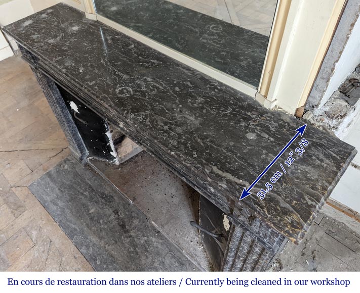 Cheminée d'époque Louis XVI en marbre Gris Sainte Anne Cheminée d'époque Louis XVI en marbre Gris Sainte Anne-8