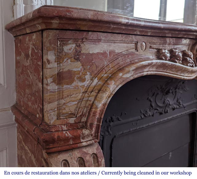 Cheminée de style Louis XV en brèche de Saint-Maximin Cheminée de style Louis XV en brèche de Saint-Maximin-5
