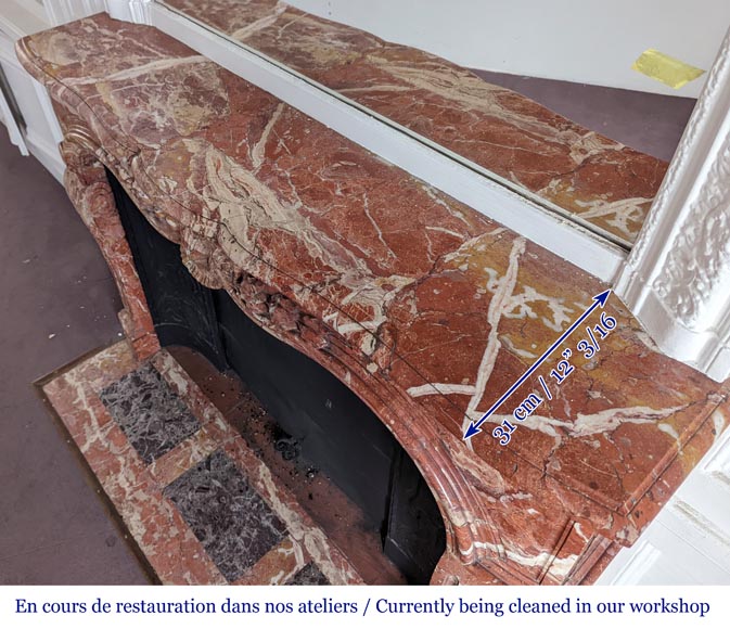 Cheminée de style Louis XV en brèche de Saint-Maximin Cheminée de style Louis XV en brèche de Saint-Maximin-11