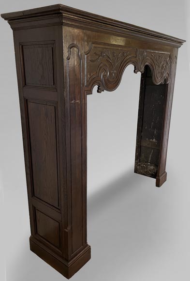 Imposante cheminée en chêne de style Louis XV Imposante cheminée en chêne de style Louis XV-3