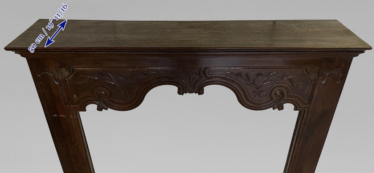 Imposante cheminée en chêne de style Louis XV Imposante cheminée en chêne de style Louis XV-11