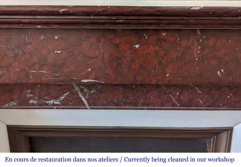 Cheminée de style Napoléon III en marbre Griotte à modillons Cheminée de style Napoléon III en marbre Griotte à modillons-1