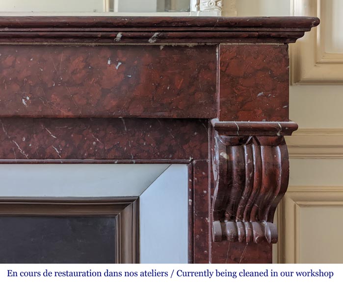 Cheminée de style Napoléon III en marbre Griotte à modillons Cheminée de style Napoléon III en marbre Griotte à modillons-7