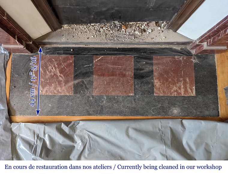 Cheminée de style Napoléon III en marbre Griotte à modillons Cheminée de style Napoléon III en marbre Griotte à modillons-9