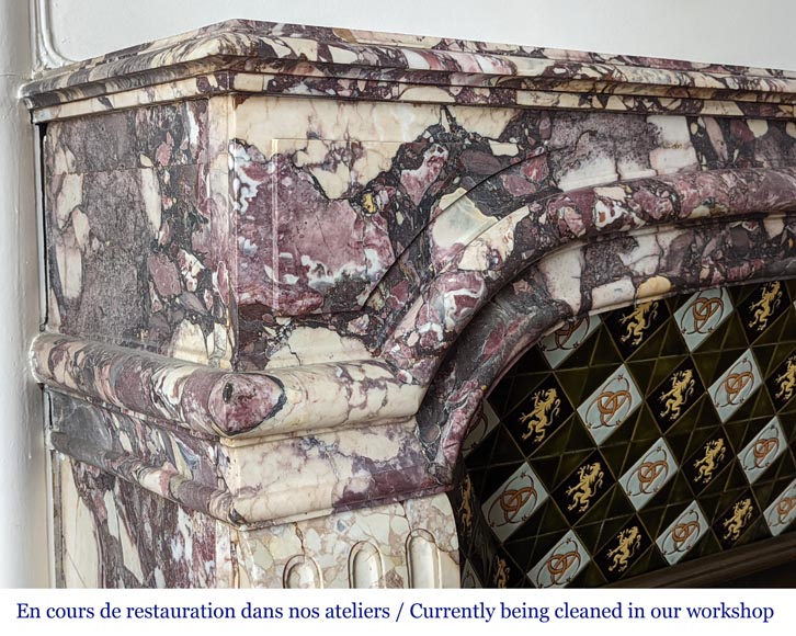 Cheminée de style Régence en marbre Fleur de Pêcher Cheminée de style Régence en marbre Fleur de Pêcher-3