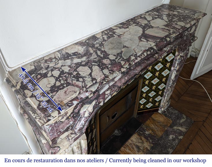 Cheminée de style Régence en marbre Fleur de Pêcher Cheminée de style Régence en marbre Fleur de Pêcher-10