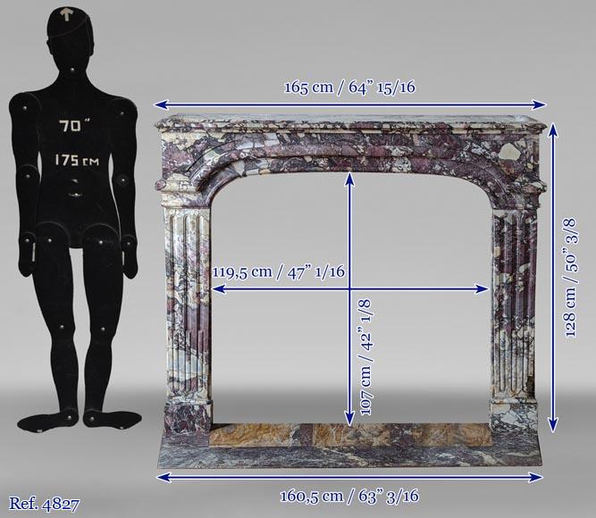 Cheminée de style Régence en marbre Fleur de Pêcher Cheminée de style Régence en marbre Fleur de Pêcher-11