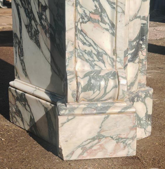 Cheminée style Louis XV moderne en marbre veiné vert Cheminée style Louis XV moderne en marbre veiné vert-4