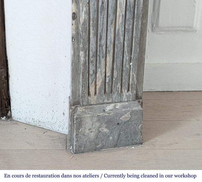 Cheminée d'époque Louis XVI en marbre Gris des Ardennes Cheminée d'époque Louis XVI en marbre Gris des Ardennes-7