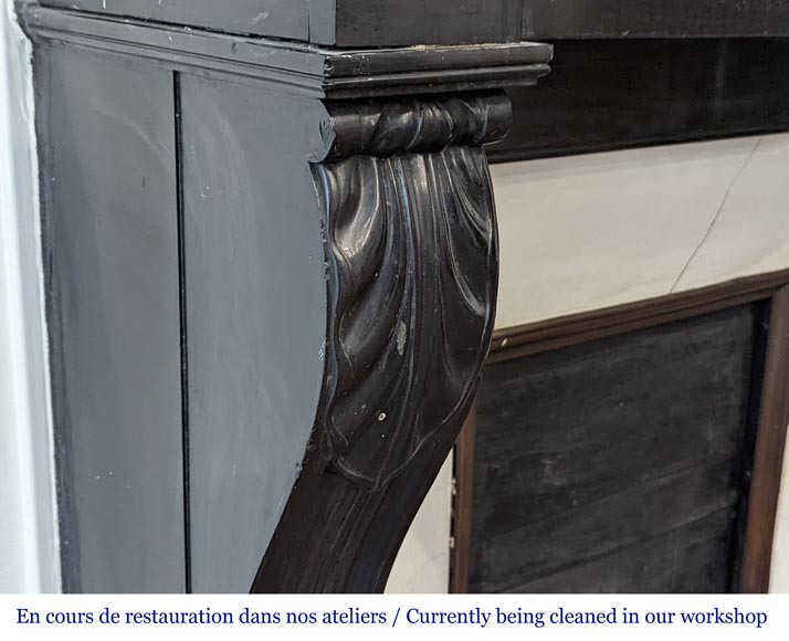 Cheminée Modillon en marbre Noir fin de Belgique Cheminée Modillon en marbre Noir fin de Belgique-3