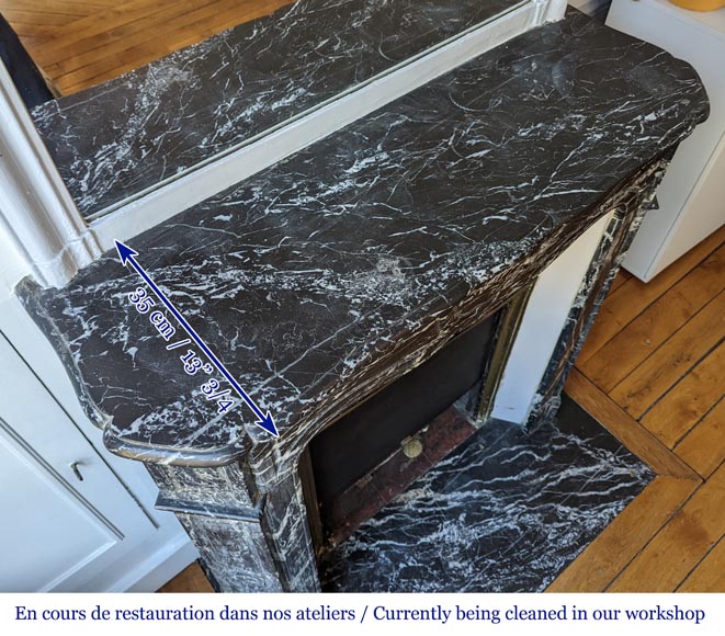 Cheminée de style Louis XV en marbre Marquina Cheminée de style Louis XV en marbre Marquina-9