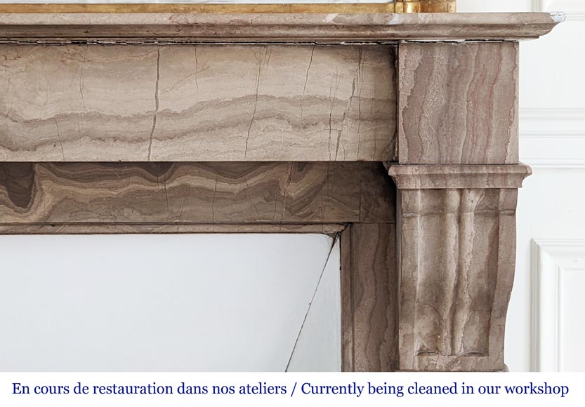 Petite cheminée de style Napoléon III en marbre de Lunel Petite cheminée de style Napoléon III en marbre de Lunel-6