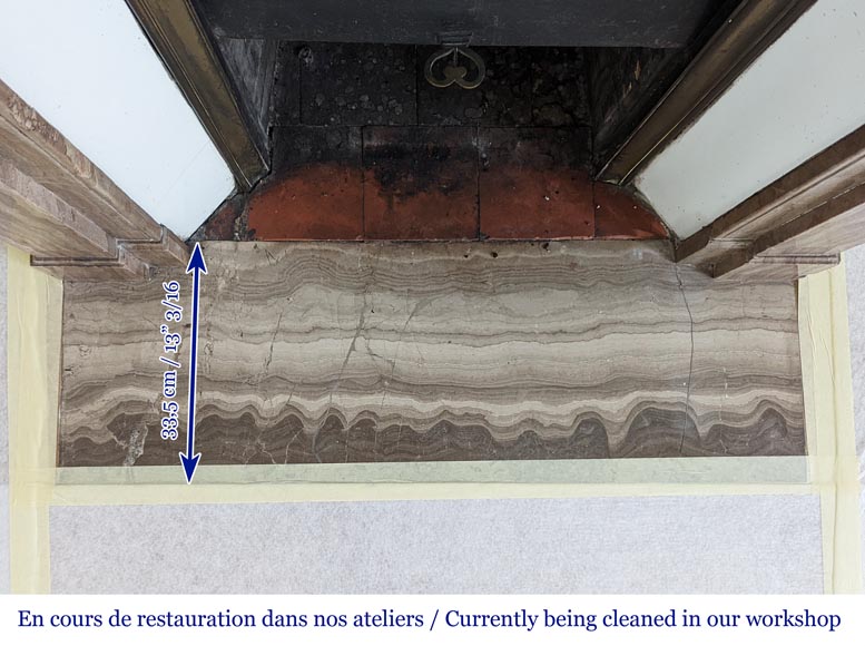 Petite cheminée de style Napoléon III en marbre de Lunel Petite cheminée de style Napoléon III en marbre de Lunel-8