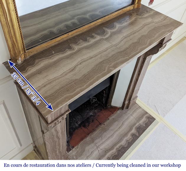 Petite cheminée de style Napoléon III en marbre de Lunel Petite cheminée de style Napoléon III en marbre de Lunel-9