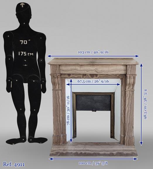 Petite cheminée de style Napoléon III en marbre de Lunel Petite cheminée de style Napoléon III en marbre de Lunel-10