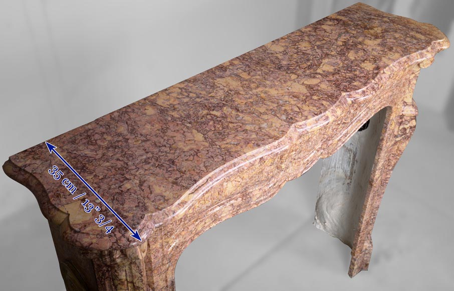 Cheminée de style Louis XV en marbre Brocatelle Cheminée de style Louis XV en marbre Brocatelle-8