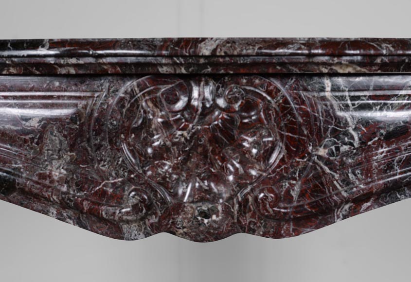 Cheminée de style Louis XV en marbre Levanto Rouge Cheminée de style Louis XV en marbre Levanto Rouge-1