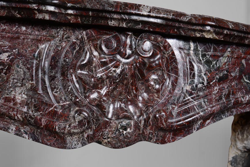 Cheminée de style Louis XV en marbre Levanto Rouge Cheminée de style Louis XV en marbre Levanto Rouge-2