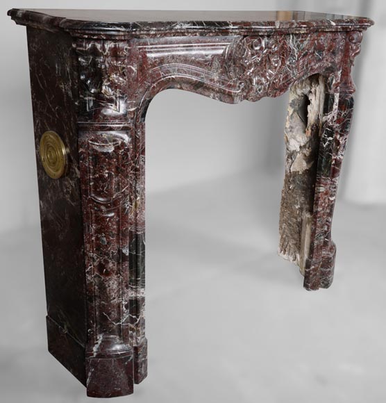 Cheminée de style Louis XV en marbre Levanto Rouge Cheminée de style Louis XV en marbre Levanto Rouge-3
