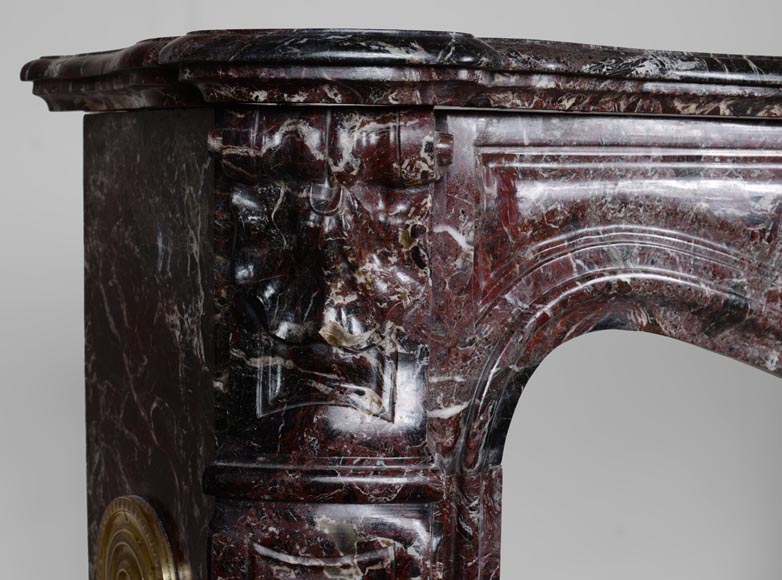 Cheminée de style Louis XV en marbre Levanto Rouge Cheminée de style Louis XV en marbre Levanto Rouge-4