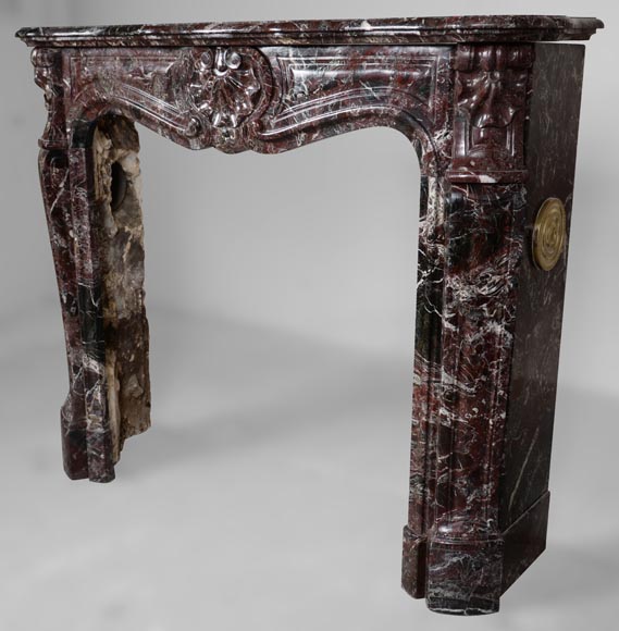 Cheminée de style Louis XV en marbre Levanto Rouge Cheminée de style Louis XV en marbre Levanto Rouge-6