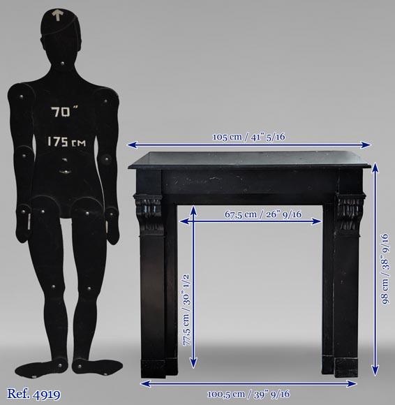 Petite cheminée de style Napoléon III en marbre noir Petite cheminée de style Napoléon III en marbre noir-9