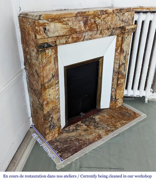 Petite Cheminée Art déco en Brèche de Médous Petite Cheminée Art déco en Brèche de Médous-2