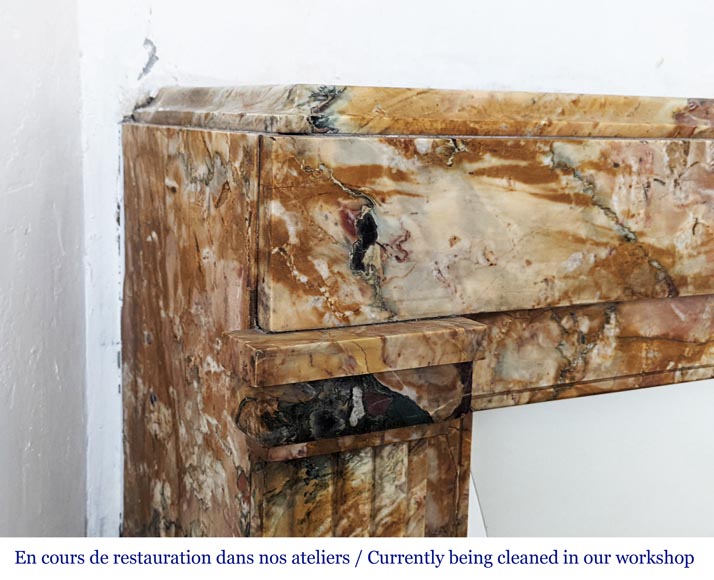 Petite Cheminée Art déco en Brèche de Médous Petite Cheminée Art déco en Brèche de Médous-3