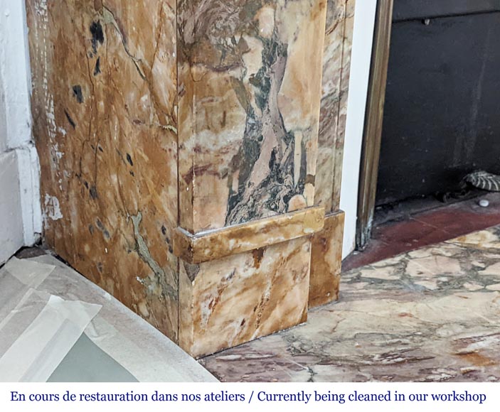 Petite Cheminée Art déco en Brèche de Médous Petite Cheminée Art déco en Brèche de Médous-5