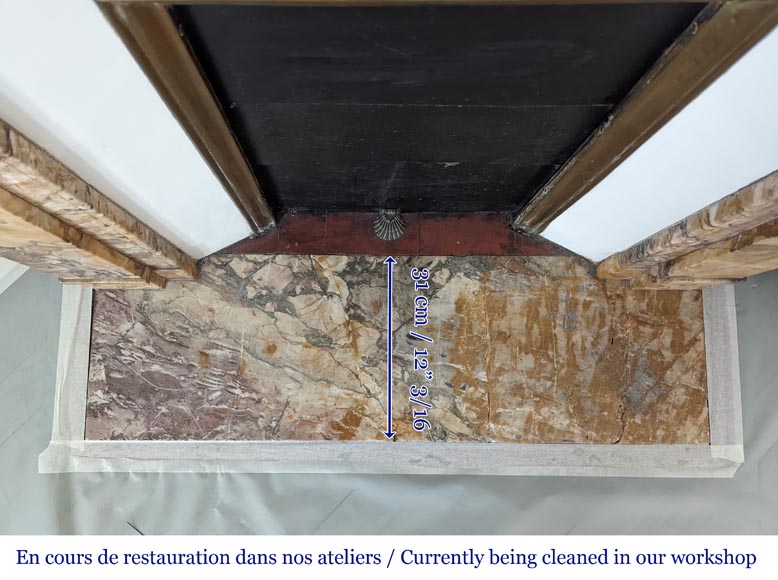 Petite Cheminée Art déco en Brèche de Médous Petite Cheminée Art déco en Brèche de Médous-8